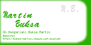 martin buksa business card